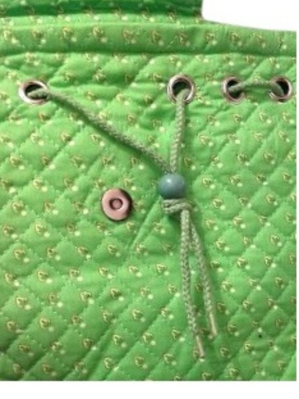 Spring Summer Green Quilted Backpack Purse - Picture 3 of 10